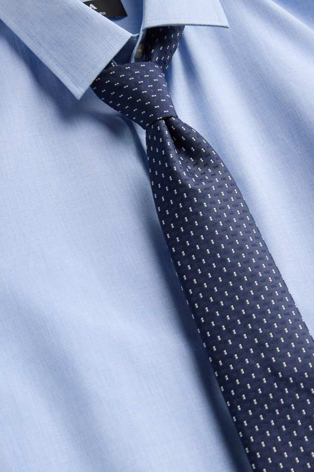 Hommes - Ensemble - chemise de bureau et cravate - 2 pièces - bleu clair