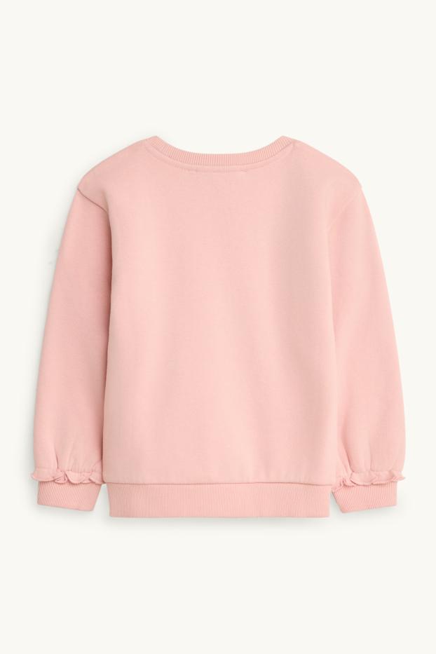Kinderen: meisjes - Prinses - sweatshirt - glanseffect - lichtroze