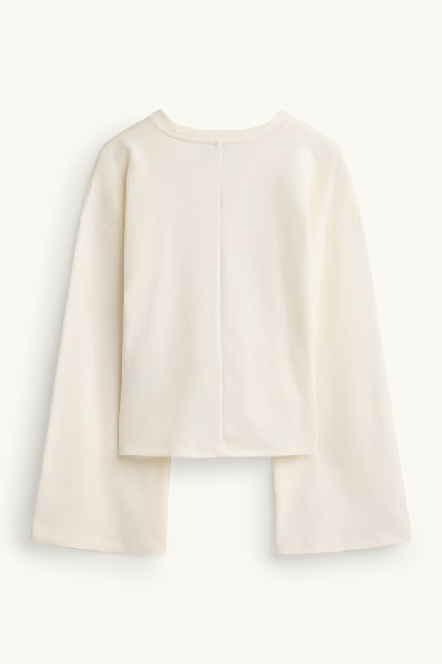 Femmes - Haut à manches longues - slim fit - blanc crème