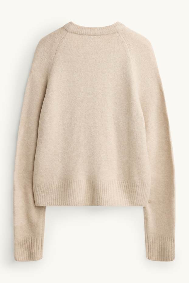 Damen - Strickjacke - hellbeige