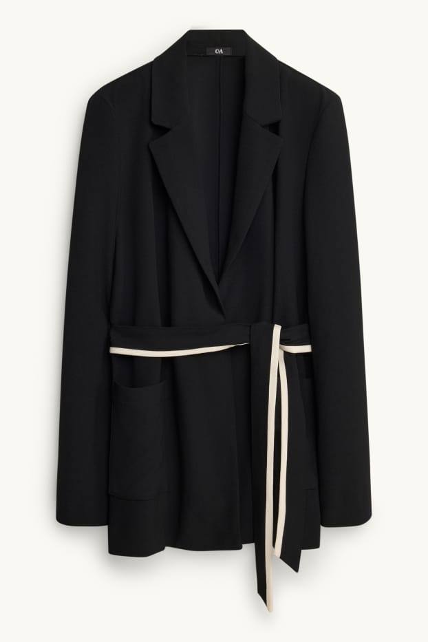 Donna - Blazer lungo - relaxed fit - nero / bianco