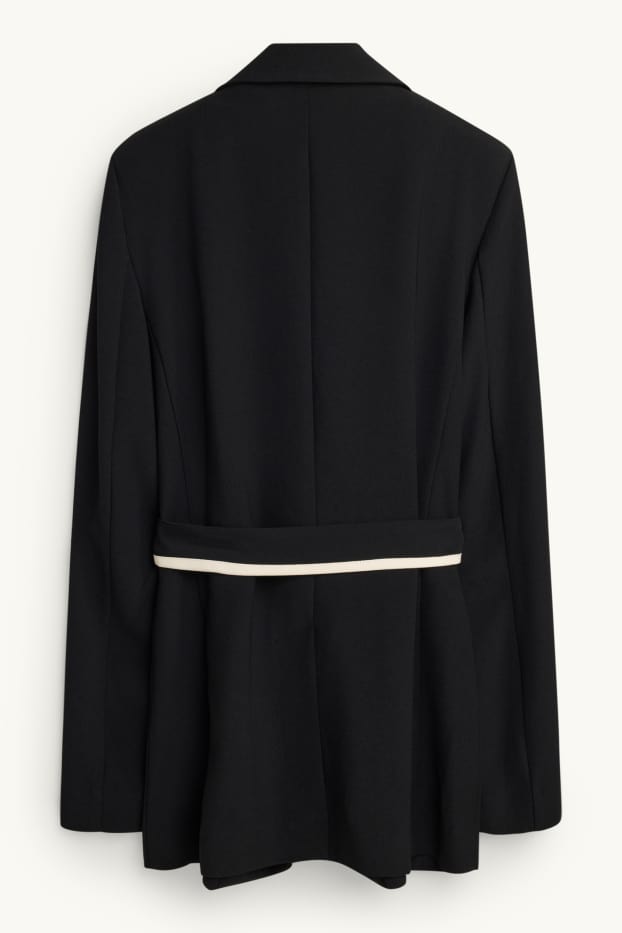 Donna - Blazer lungo - relaxed fit - nero / bianco