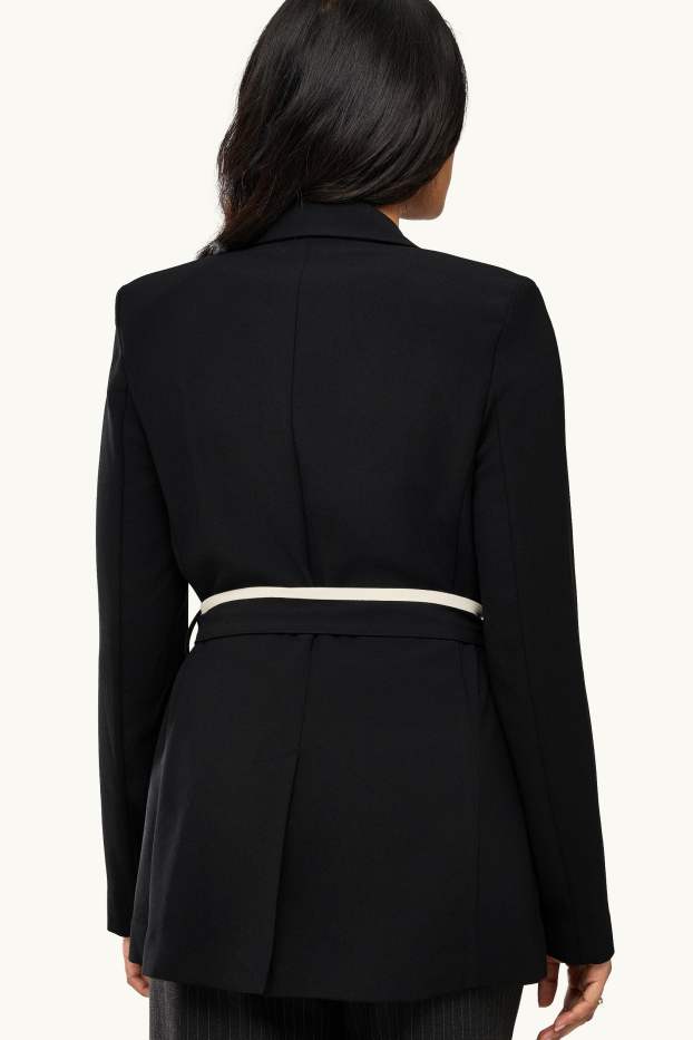 Donna - Blazer lungo - relaxed fit - nero / bianco