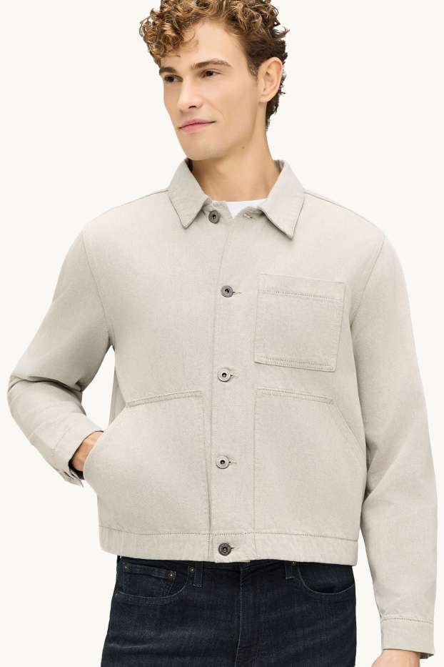 Men - Denim jacket - light gray