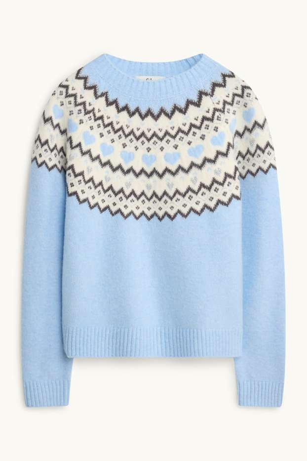 Bambine - Maglione - effetto brillante - azzurro