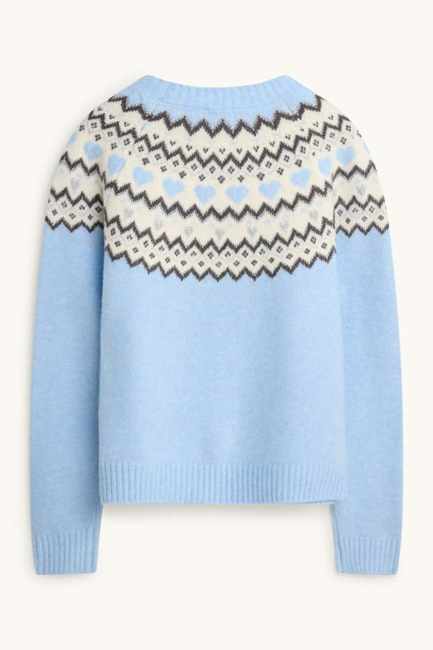 Bambine - Maglione - effetto brillante - azzurro