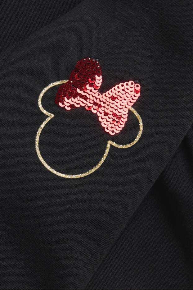 Enfants filles - Minnie Mouse - leggings chauds - effet brillant - noir