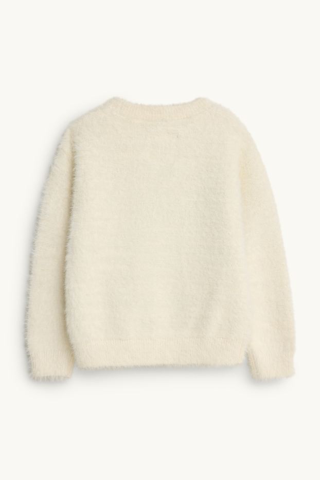 Kinder Mädchen - Die Eiskönigin - Pullover - Glanz-Effekt - cremefarben
