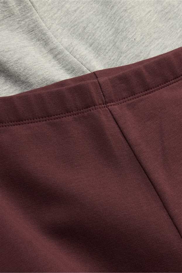 Kinderen: meisjes - Set van 2 - flared legging - licht grijs-mix