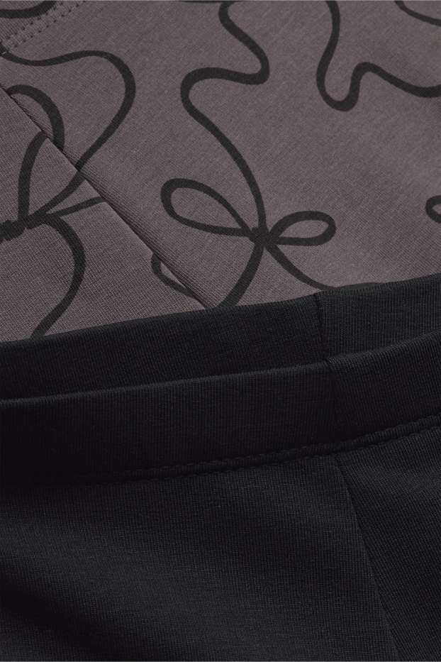 Kinderen: meisjes - Set van 2 - flared legging - grijs / zwart