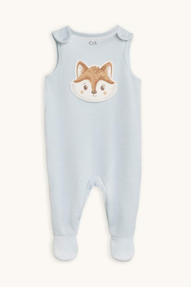 Baby Buben - Fuchs und Sterne - Strampler-Set - 2 teilig - hellblau