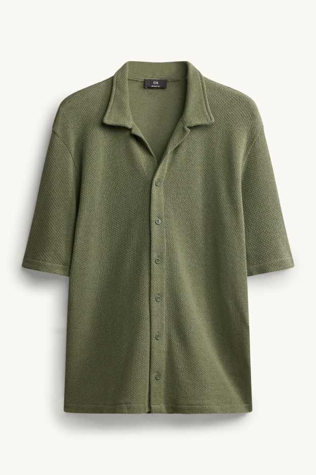 Uomo - Camicia - verde scuro
