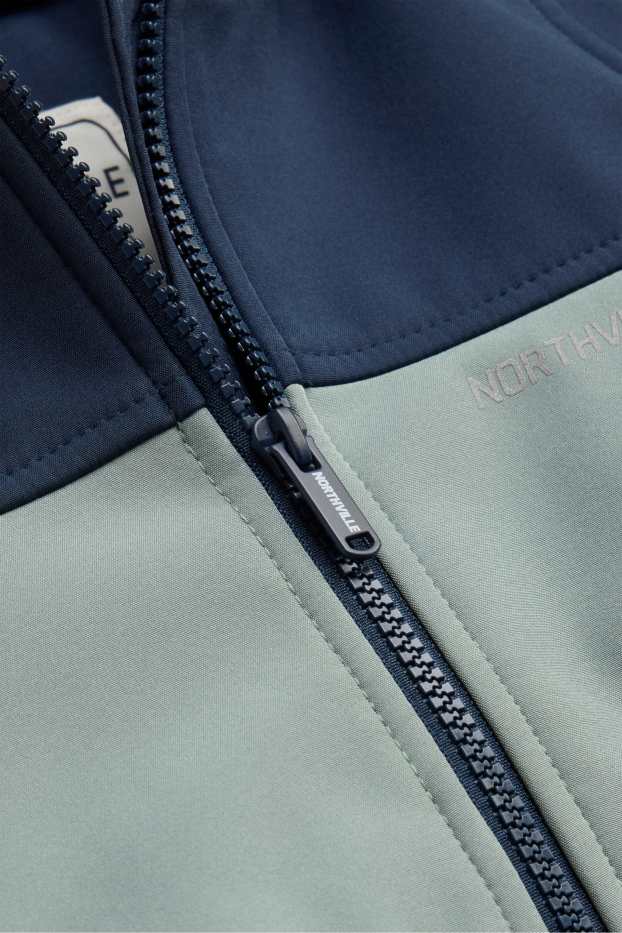 Bambini - Giacca soft shell con cappuccio - impermeabile - blu / blu scuro