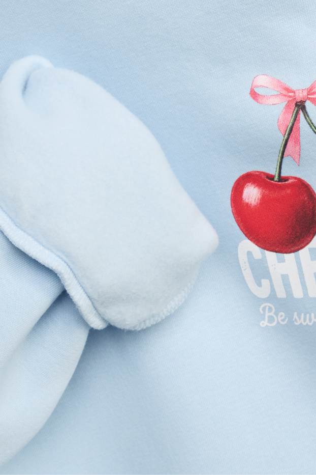 Kinderen: meisjes - Kers - hoodie - lichtblauw