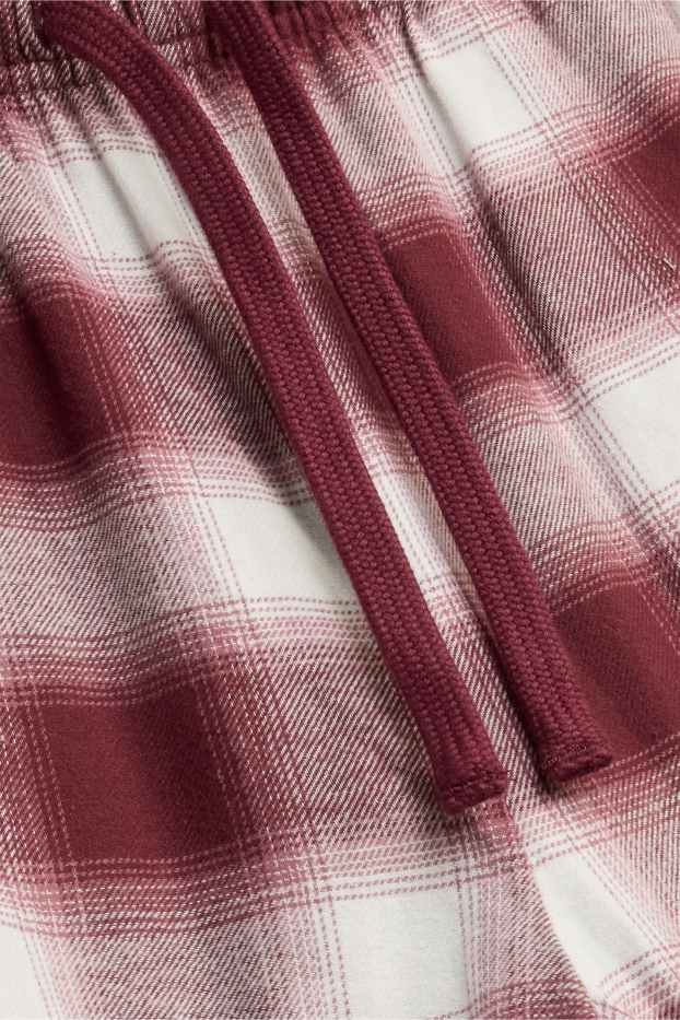 Bărbați - Pantaloni de pijama din flanel - în carouri   - bordo / alb