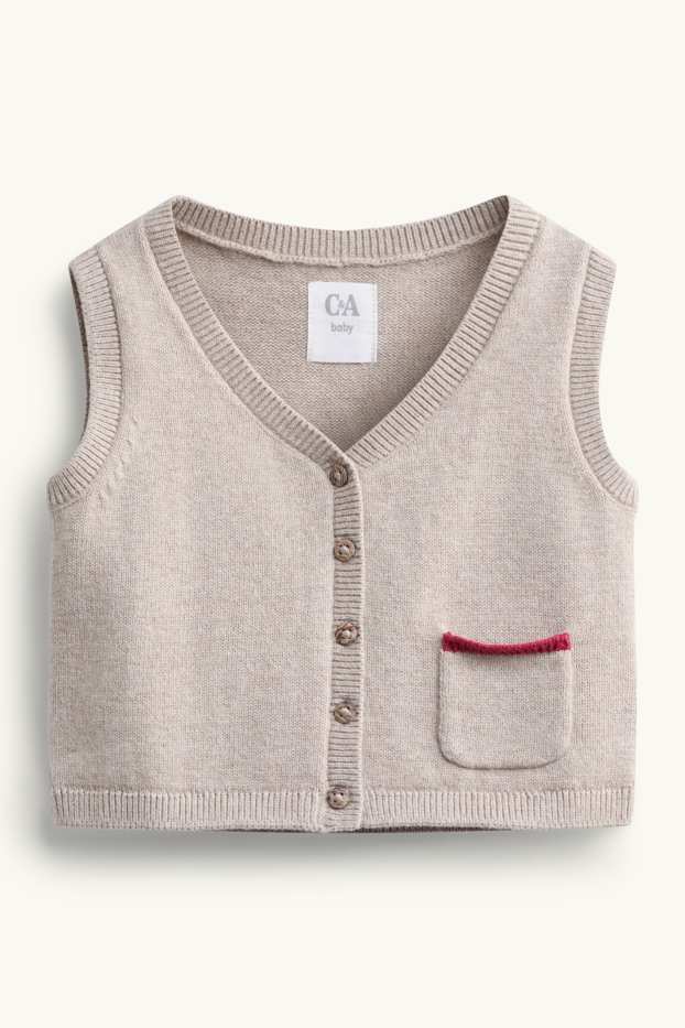 Baby Jungen - Rentier - Weihnachts-Erstlingsoutfit - 3 teilig - weiss / beige