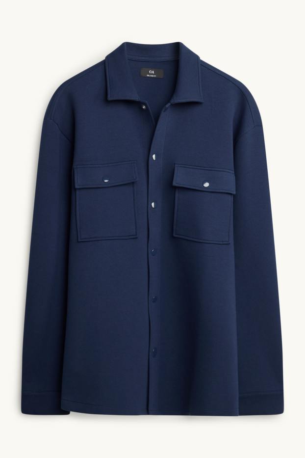 Hommes - Chemise - relaxed fit - col kent - bleu foncé