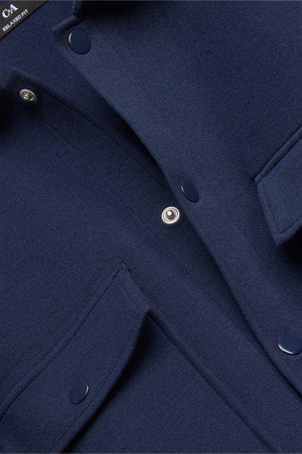 Hommes - Chemise - relaxed fit - col kent - bleu foncé