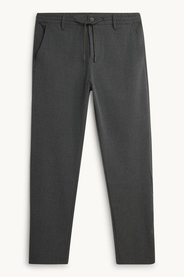 Herren - Chino - Tapered Fit - dunkelgrau-melange