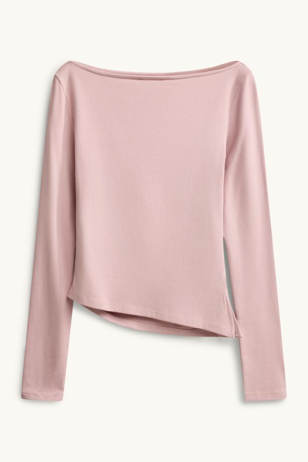 Femmes - Haut à manches longues - slim fit - rose tendre