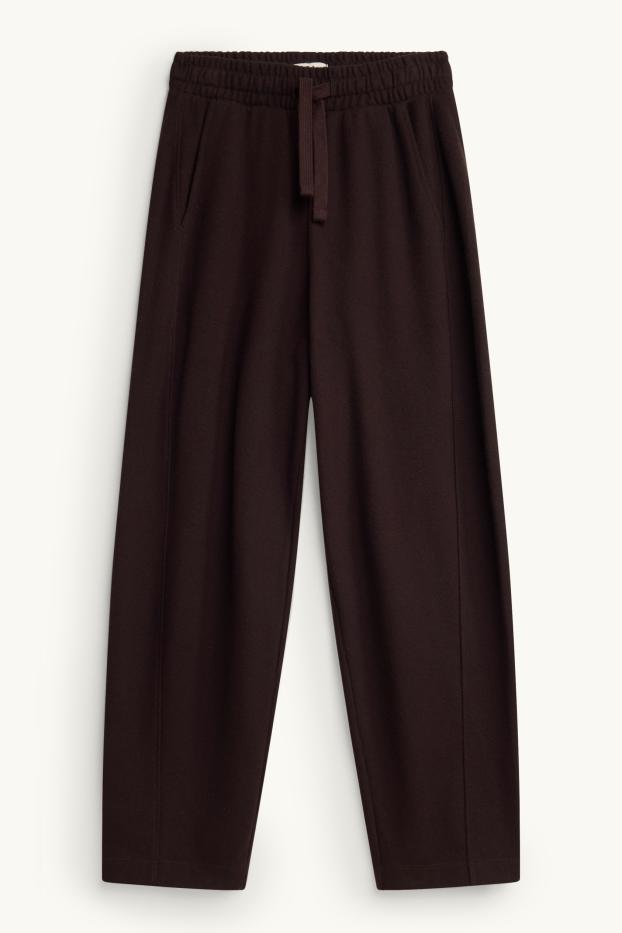 Femmes - Pantalon de jogging en maille - marron foncé
