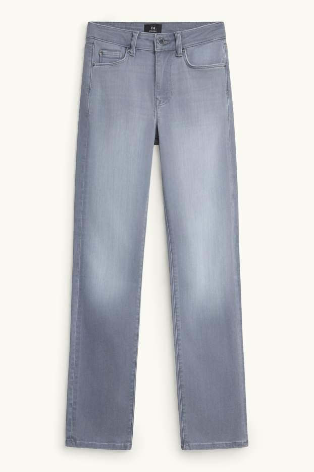 Femei - Straight jeans - talie medie - denim-albastru gri