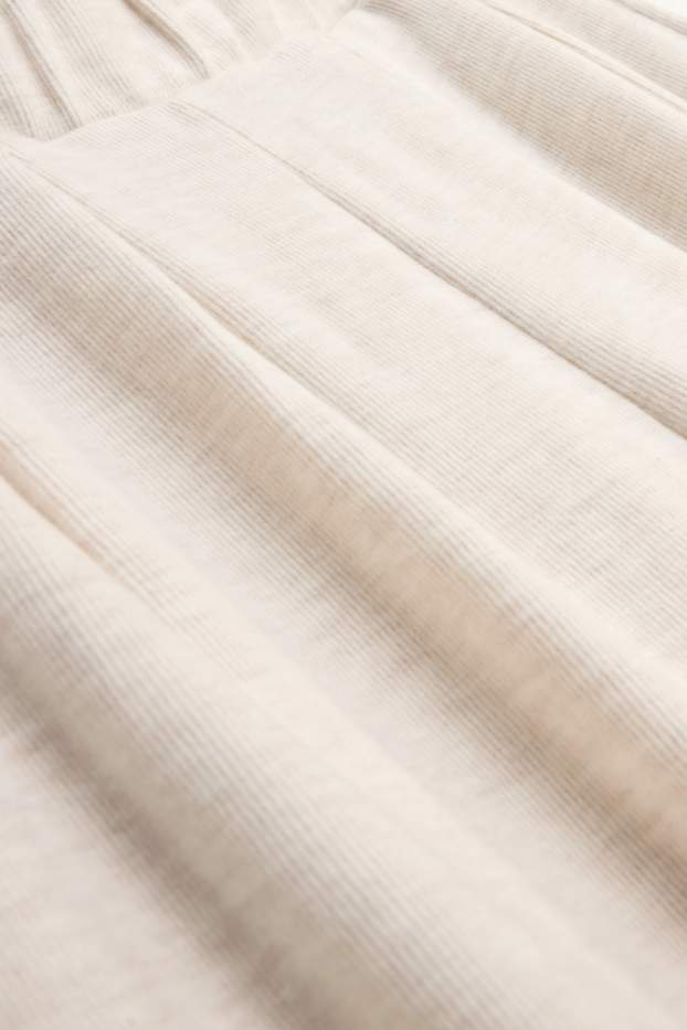 Femmes - Pantalon de jogging - finition côtelée - crème