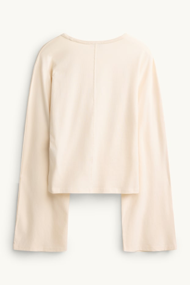 Dona - Samarreta de màniga llarga - slim fit - blanc trencat