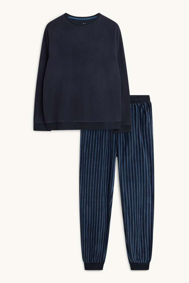 Hommes - Pyjama en polaire - bleu foncé