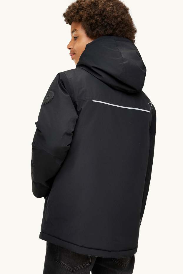 Enfants garçons - Veste de pluie à capuche - imperméable - noir