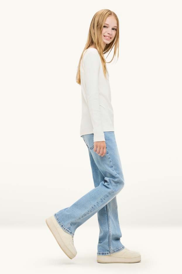 Děti - dívky - Bootcut jeans - džíny - světle modré