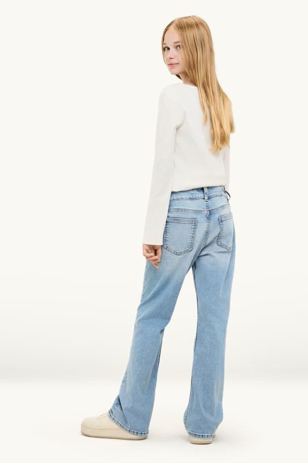 Děti - dívky - Bootcut jeans - džíny - světle modré