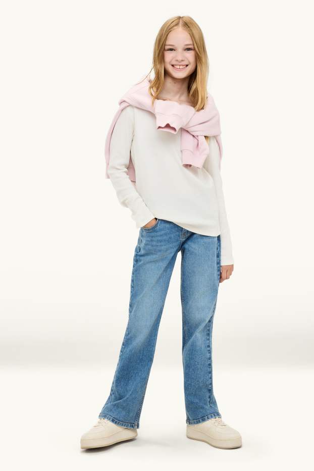 Kinderen: meisjes - Bootcut jeans - LYCRA® - jeansblauw
