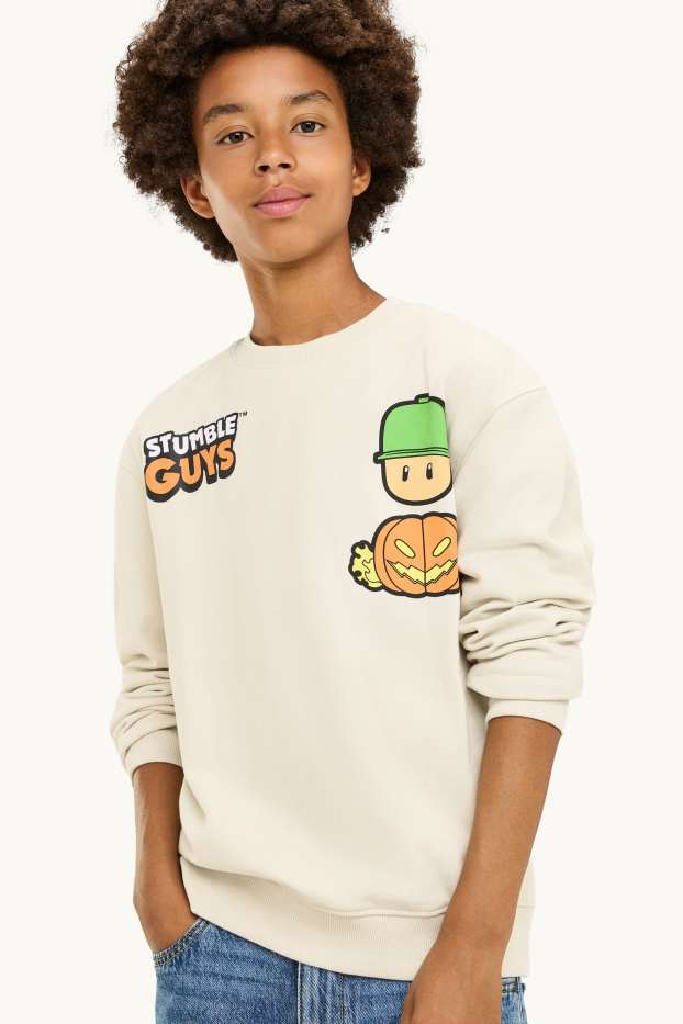 Enfants garçons - Halloween - Stumble Guys - sweat - blanc crème