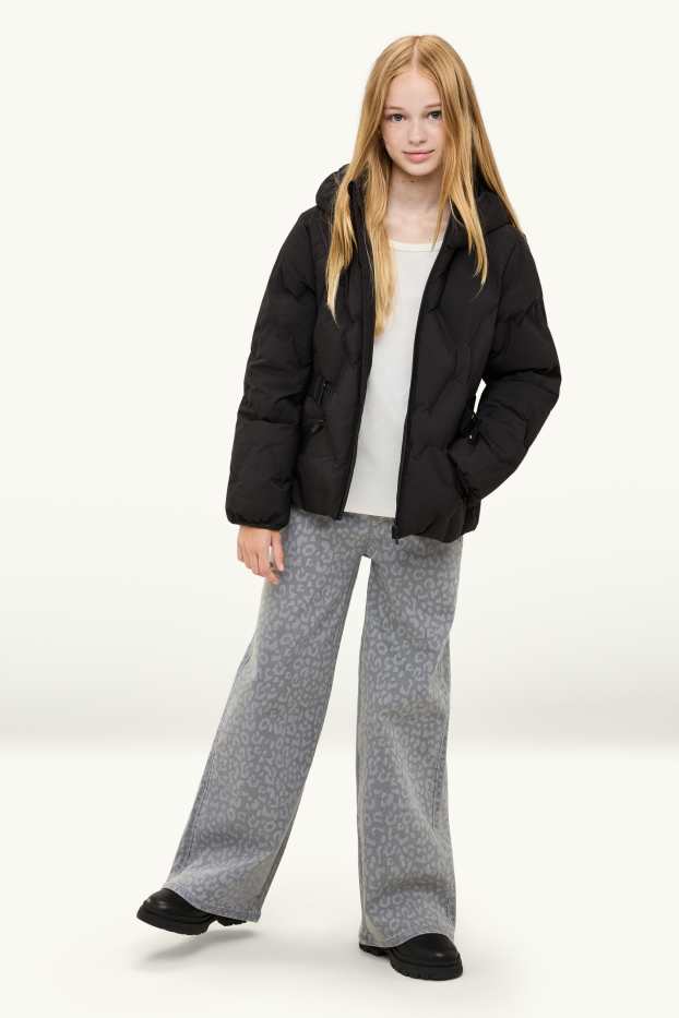 Nena - Wide Leg Jeggings - estampats - gris
