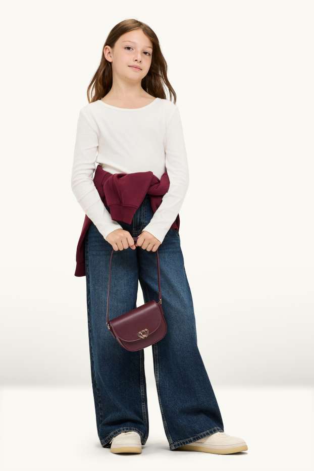 Children Girls - Crossbody bag - faux leather - bordeaux