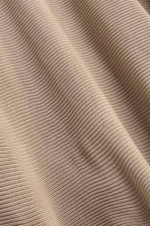 Damen - Pullover - gerippt - beige