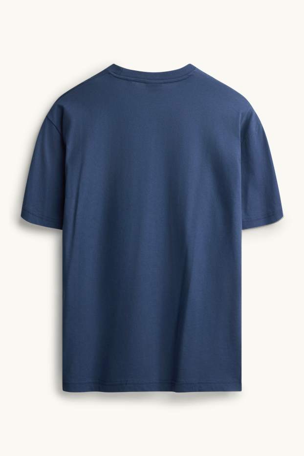 Hommes - T-shirt - relaxed fit - bleu / blanc