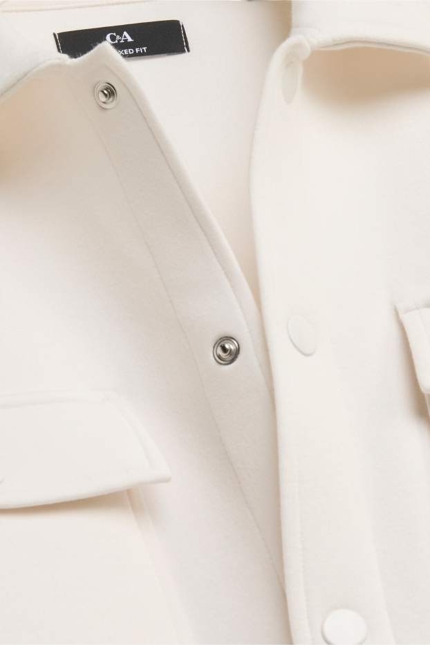 Hommes - Chemise - relaxed fit - col kent - blanc crème