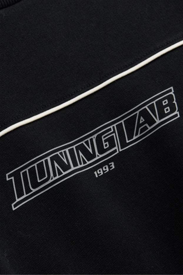 Pánské - Oversized mikina - černá/bílá