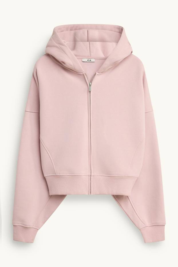 Dona - Dessuadora oberta amb caputxa - rosa pastel