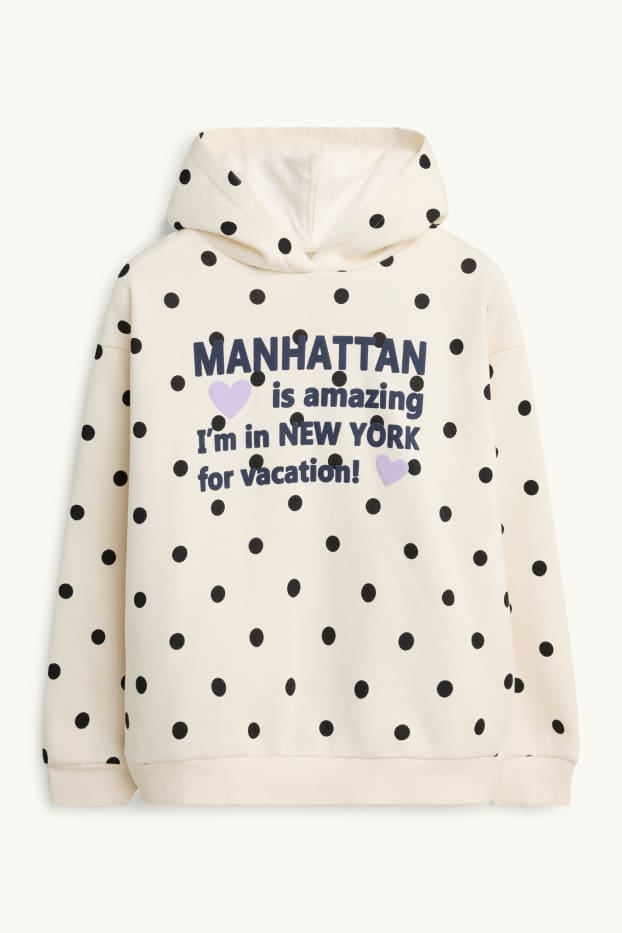 Copii - Fete - New York - hanorac - cu buline - alb / negru