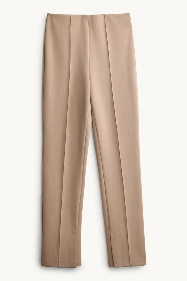 Dona - Pantalons de tela - high waist - skinny fit - beix