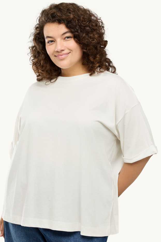 Damen - T-Shirt - Relaxed Fit - weiss