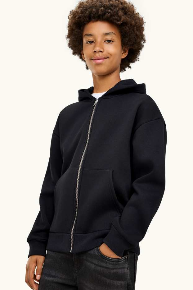 Children Boys - Sweatshirt with zipper - black