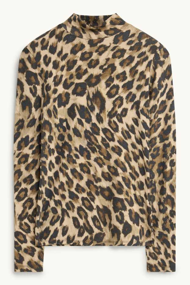 Femmes - Haut à manches longues - regular fit - imprimé léopard - beige / marron