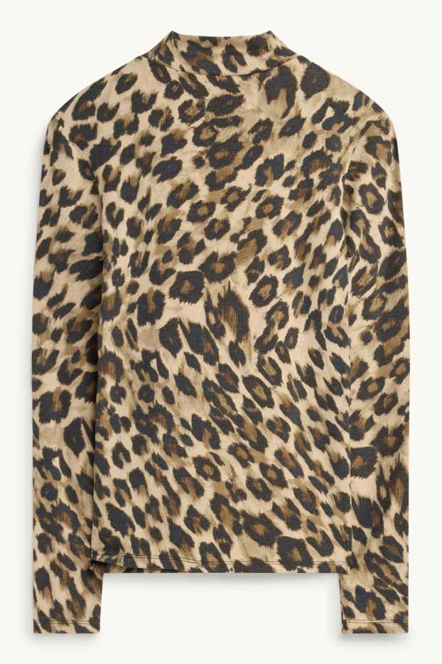 Femmes - Haut à manches longues - regular fit - imprimé léopard - beige / marron