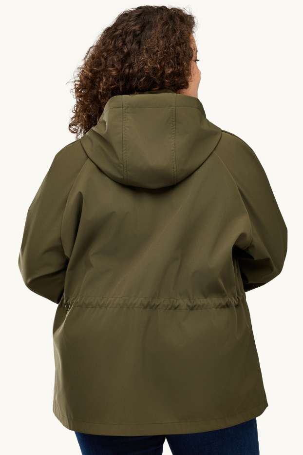 Femei - Geacă softshell cu glugă - rezistentă la apă - 4 Way Stretch - verde închis