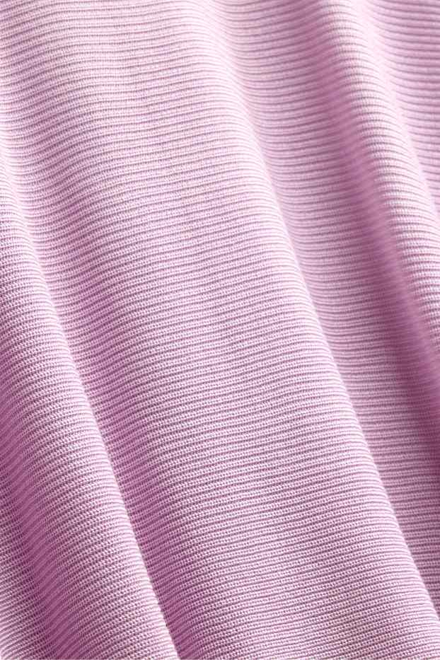Damen - Pullover - gerippt - flieder