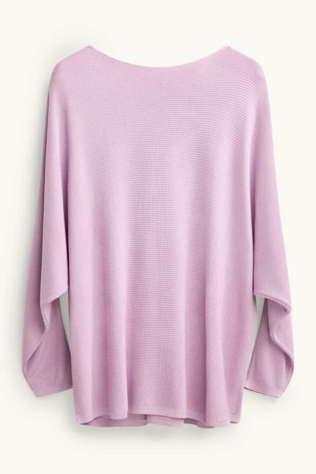 Damen - Pullover - gerippt - flieder